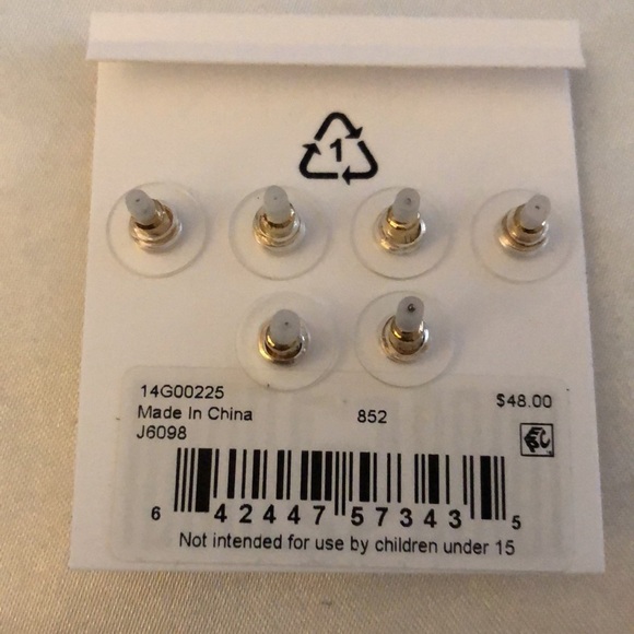 Lauren Ralph Lauren 3 Pair Stud Earring Set Key, Rose Quartz & Faux Pearl NWT - Picture 13 of 13